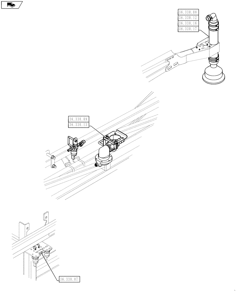 Схема запчастей Case IH 4430 - (00.000.36[02]) - PICTORIAL INDEX - PNEUMATIC SYSTEMS (00) - GENERAL & PICTORIAL INDEX