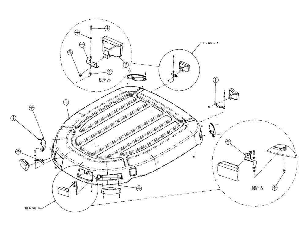 Схема запчастей Case IH FLX4510 - (01-002) - ROOF/A, CAB (10) - CAB