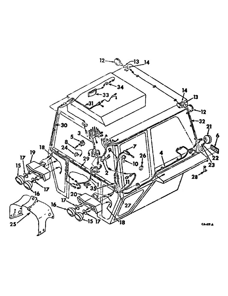 Схема запчастей Case IH 826 - (08-25) - ELECTRICAL, TRACTOR CAB WIRING AND LIGHTING (06) - ELECTRICAL