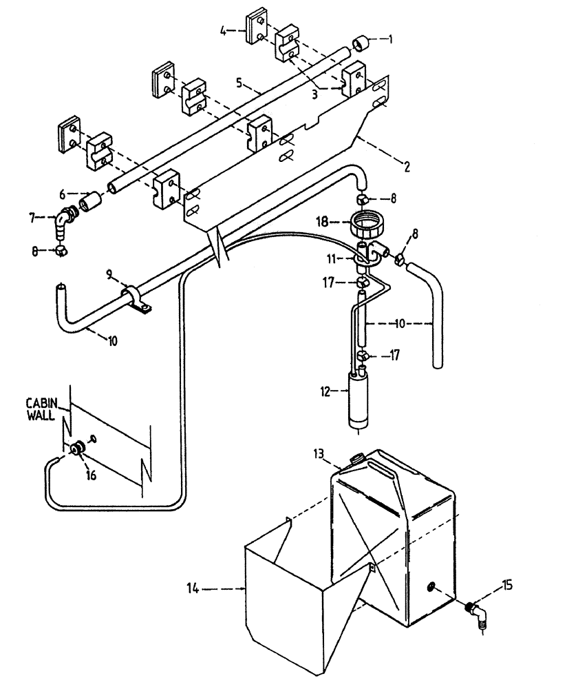 Схема запчастей Case IH 7000 - (A05-50) - WINDSCREEN WASHER, UP TO AND INCLUDING SERIAL #7791 Mainframe & Functioning Components