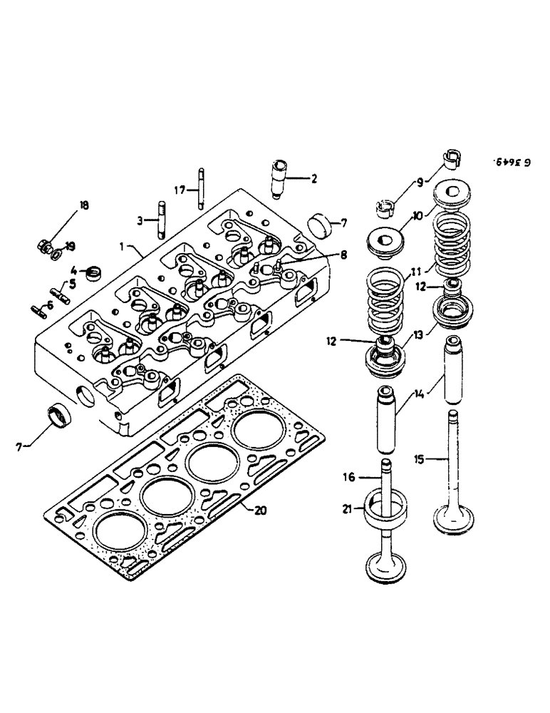 Схема запчастей Case IH 553 - (017) - CYLINDER HEAD (02) - ENGINE
