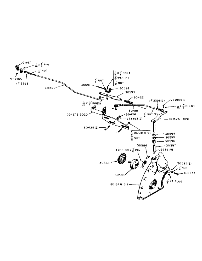 Схема запчастей Case IH 300-SERIES - (063) - DIESEL ENGINE, GOVERNOR AND THROTTLE CONTROL LINKAGE (03) - FUEL SYSTEM