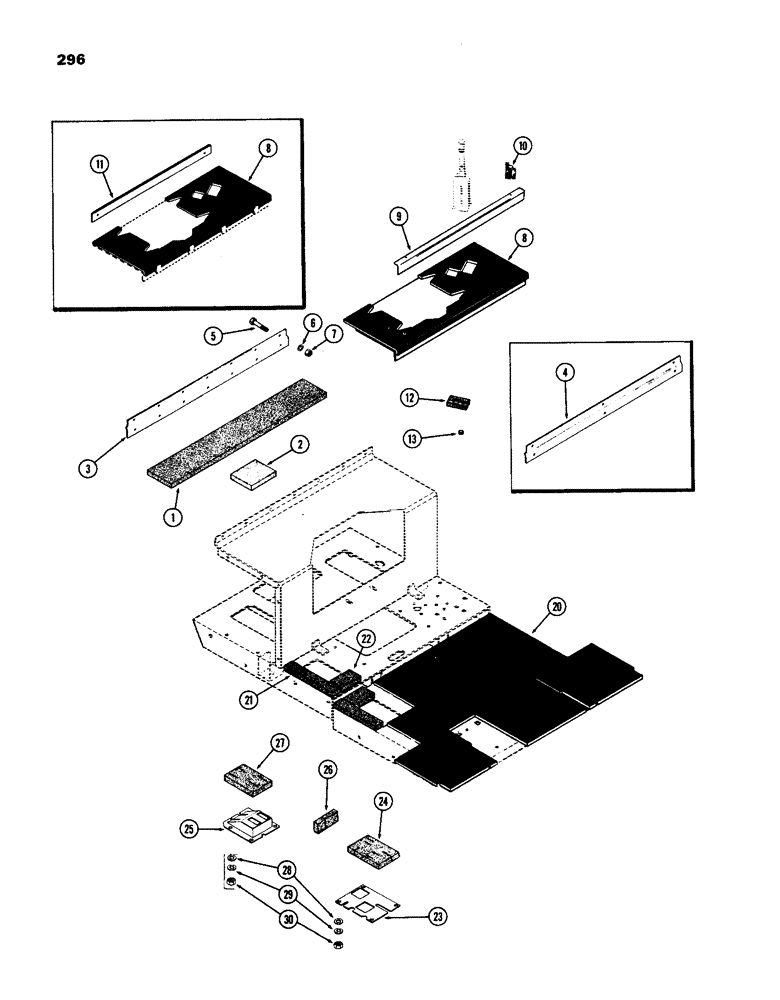 Схема запчастей Case IH 770 - (296) - INSULATION, PLATFORM (09) - CHASSIS/ATTACHMENTS