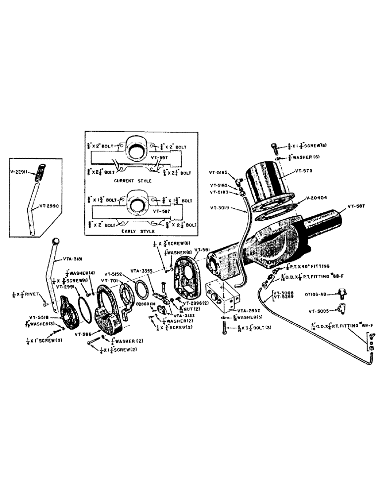Схема запчастей Case IH VAI-SERIES - (080) - ROCKSHAFT HOUSING AND CONTROL LEVER (06) - POWER TRAIN