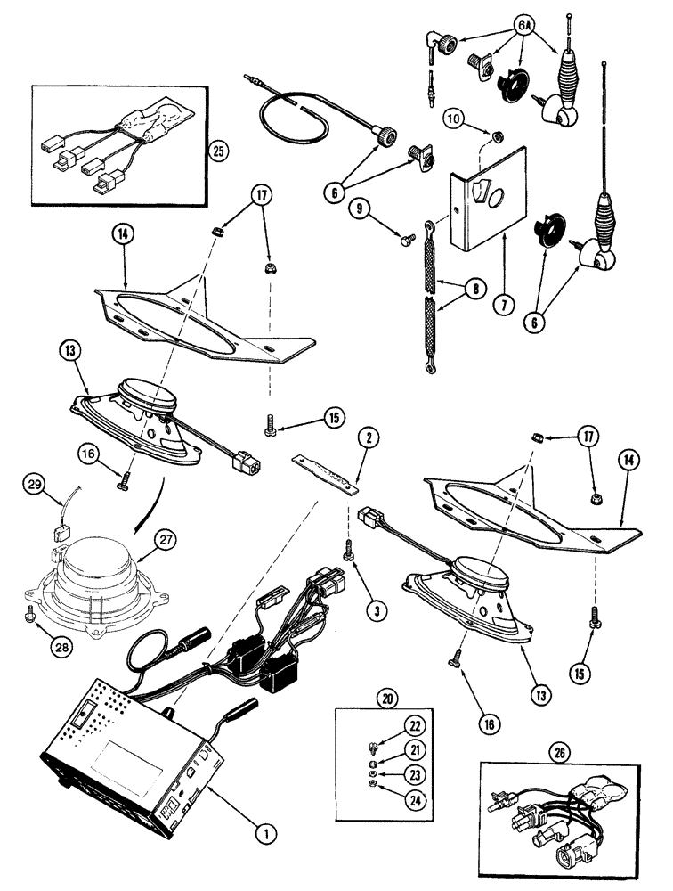 Схема запчастей Case IH 7210 - (4-044) - RADIO AND SPEAKERS (04) - ELECTRICAL SYSTEMS