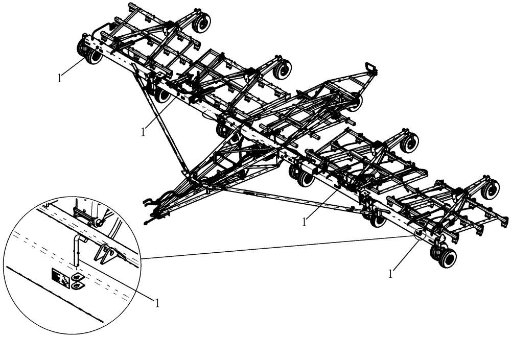 Схема запчастей Case IH 800 - (39.110.16) - WING LOCKING PINS (39) - FRAMES AND BALLASTING