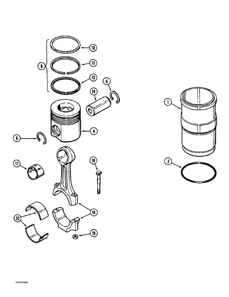 Схема запчастей Case IH 1660 - (2-52) - PISTONS, 6T-830 ENGINE (01) - ENGINE