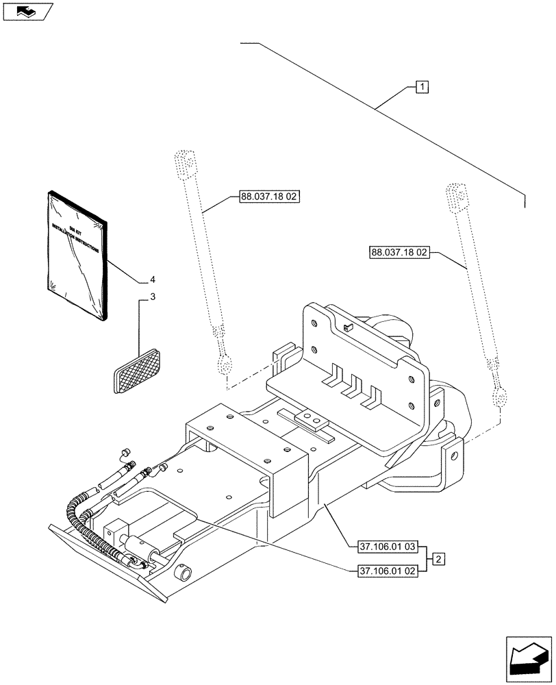 Схема запчастей Case IH PUMA 200 - (88.037.18[01]) - DIA KIT - HYDRAULIC AUTO PICK-UP HITCH WITH DRAWBAR (88) - ACCESSORIES