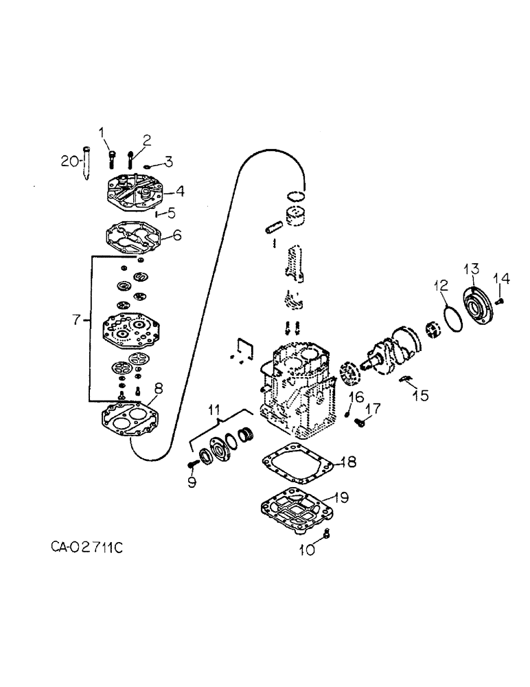 Схема запчастей Case IH 4166 - (13-15) - SUPERSTRUCTURE, COMPRESSOR (05) - SUPERSTRUCTURE