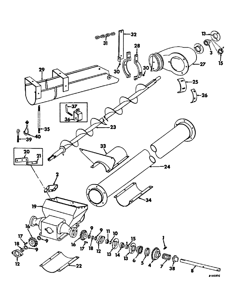 Схема запчастей Case IH 234 - (F-16) - SHELLER, WAGON ELEVATOR, AUGER TYPE (58) - ATTACHMENTS/HEADERS