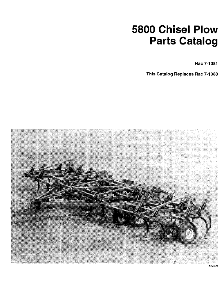 Схема запчастей Case IH 5800 - (1-01) - 5800 CHISEL PLOW (00) - PICTORIAL INDEX