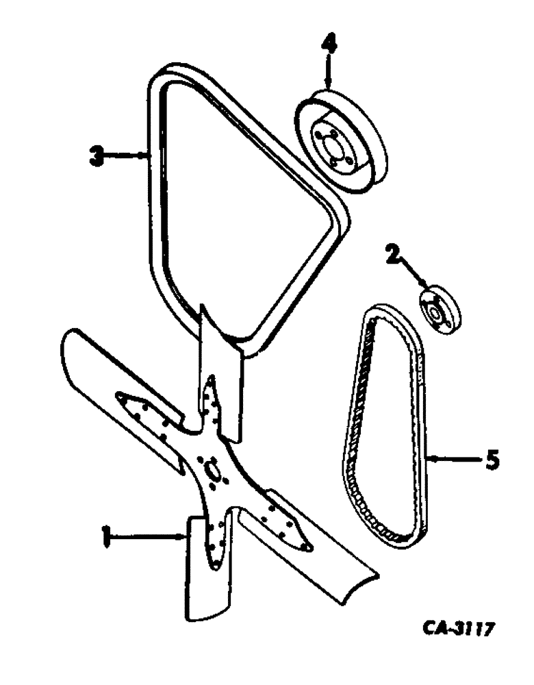 Схема запчастей Case IH 503 - (403) - D-301 ENGINE 3-13/16 X 4.390, FAN BLADE AND BELTS, D-301 501 TO 5679 (10) - ENGINE