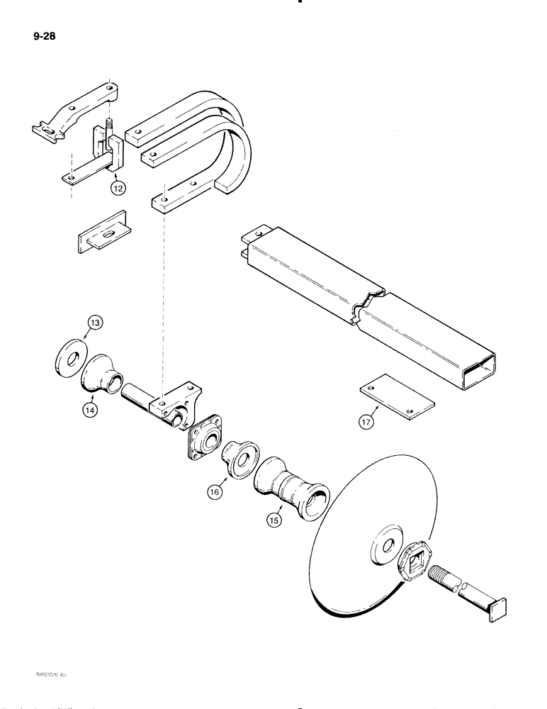 Схема запчастей Case IH 475 - (9-28) - DISKS AND GANGS, SPRING CUSHION, USED WITH NON-FOLDING FRAME, 1-1/2 INCH DIAMETER ROUND ARBOR BOLT (09) - CHASSIS/ATTACHMENTS