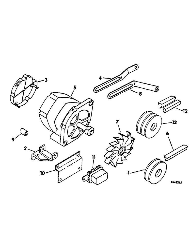Схема запчастей Case IH 615 - (08-24) - ELECTRICAL, ALTERNATOR-GENERATOR, MOUNTINGS AND VOLTAGE REGULATOR (06) - ELECTRICAL