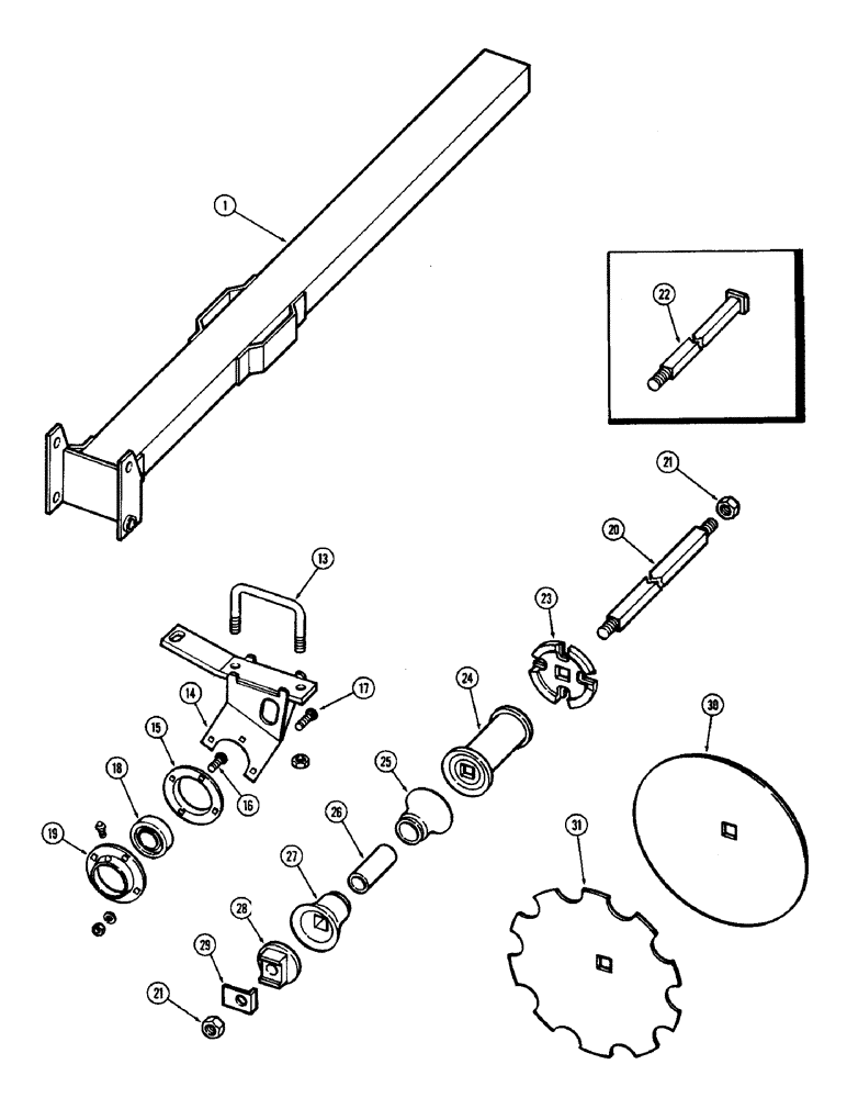 Схема запчастей Case IH F21 - (020) - FRONT RIGHT GANG, 7 INCH SPACING, F21, F21-7-242 & 256 
