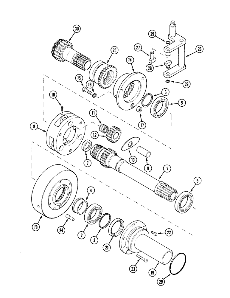 Схема запчастей Case IH 1394 - (6-206) - PLANETARY REDUCTION GEARS, SYNCHROMESH TRACTORS WITH CREEPER GEAR (06) - POWER TRAIN