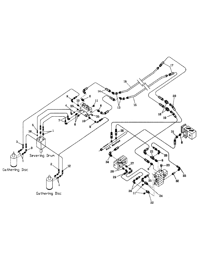 Схема запчастей Case IH 7700 - (B06-16) - HYDRAULIC CIRCUIT, STANDARD TOPPER Hydraulic Components & Circuits