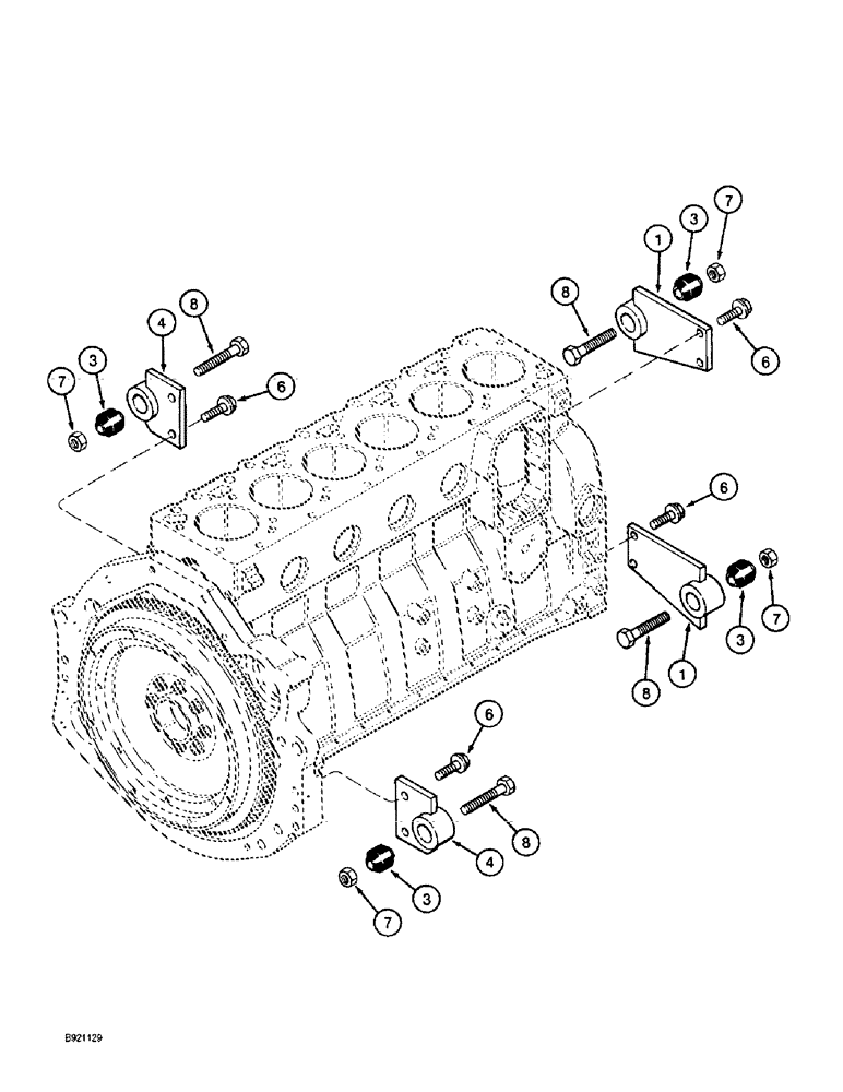 Схема запчастей Case IH 2022 - (2-92) - ENGINE SUPPORTS, 2022 COTTON PICKER (01) - ENGINE