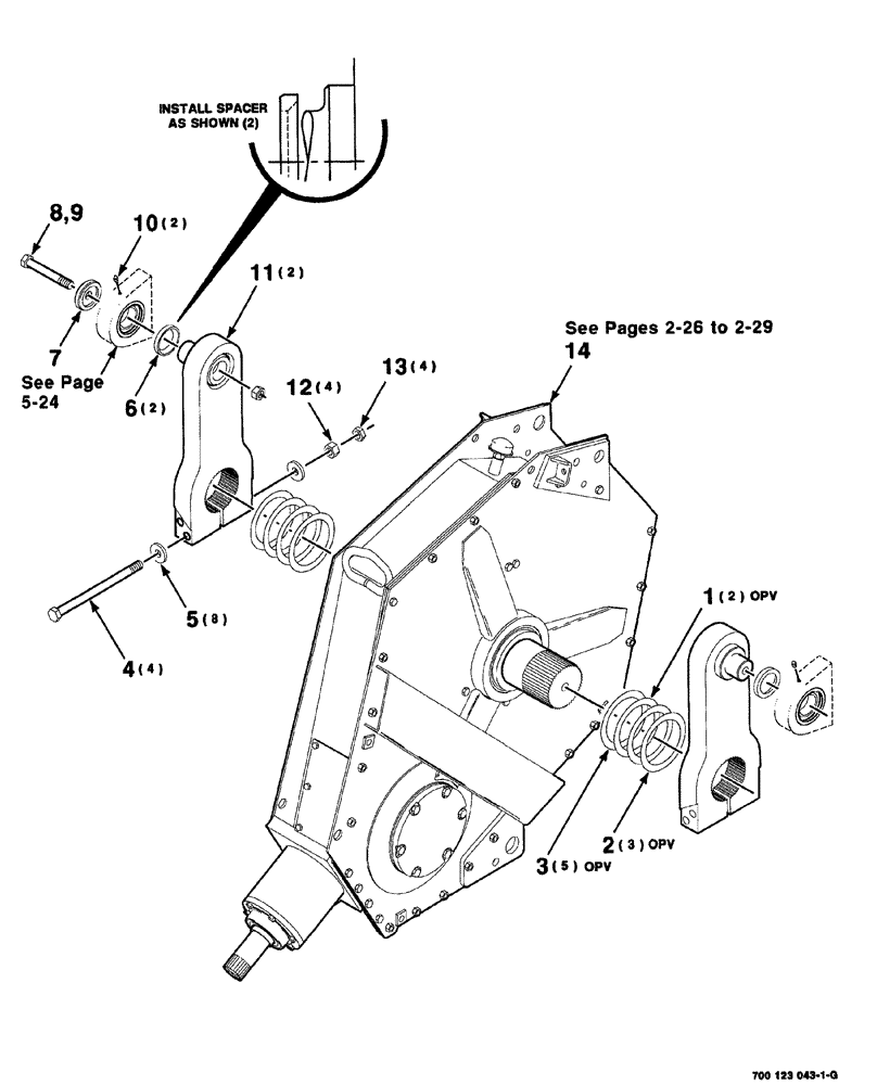 Схема запчастей Case IH 8576 - (02-024) - GEARBOX AND CRANK ARM ASSEMBLY Driveline