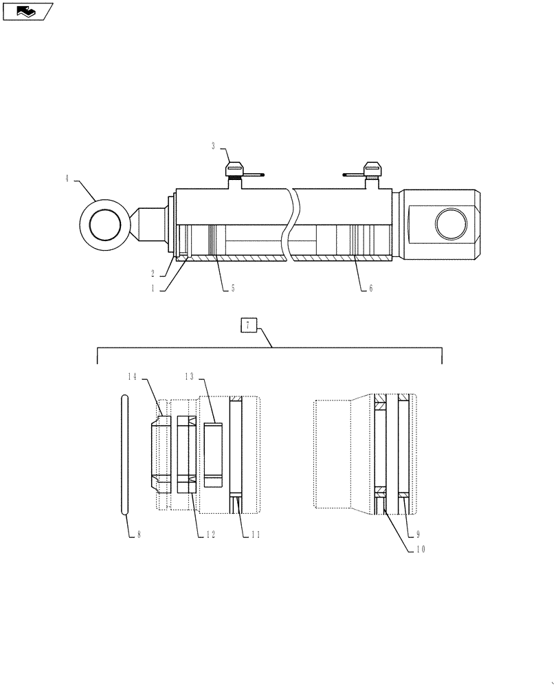 Схема запчастей Case IH L550 - (35.100.02[01]) - CYLINDER LDR12717310 (35) - HYDRAULIC SYSTEMS