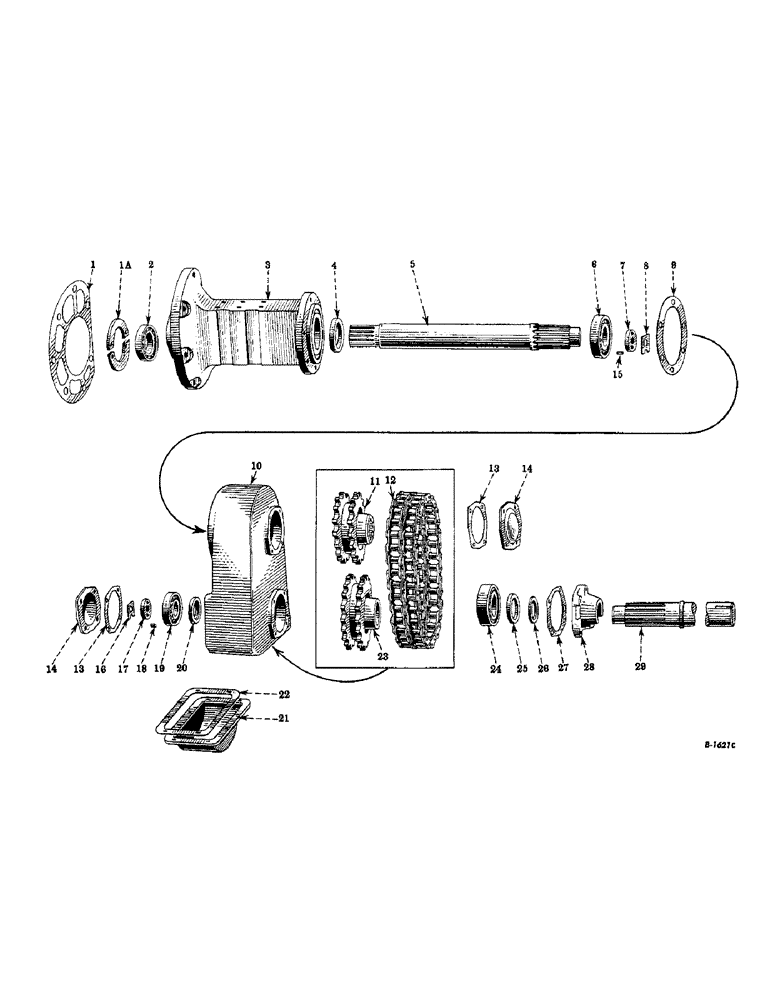 Схема запчастей Case IH FARMALL MDV - (232) - CHASSIS, REAR AXLE, "MV" AND "MDV" TRACTORS (12) - CHASSIS