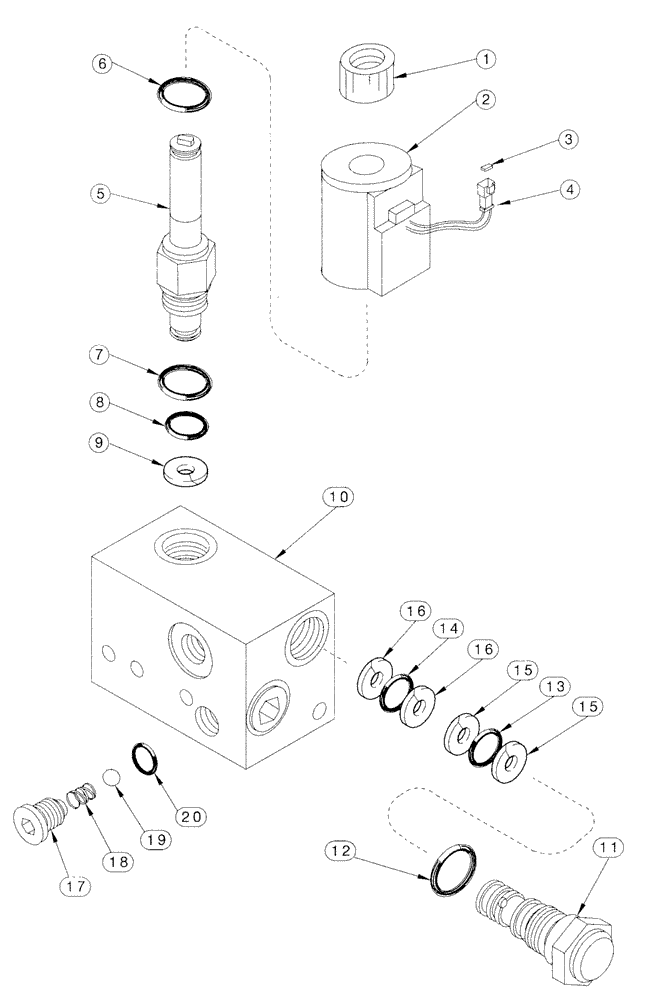 Схема запчастей Case IH 955 - (8-172) - VALVE, PROPORTIONAL FLOW CONTROL, AFS PLANTER, 12 ROW AND 16 ROW NARROW (08) - HYDRAULICS