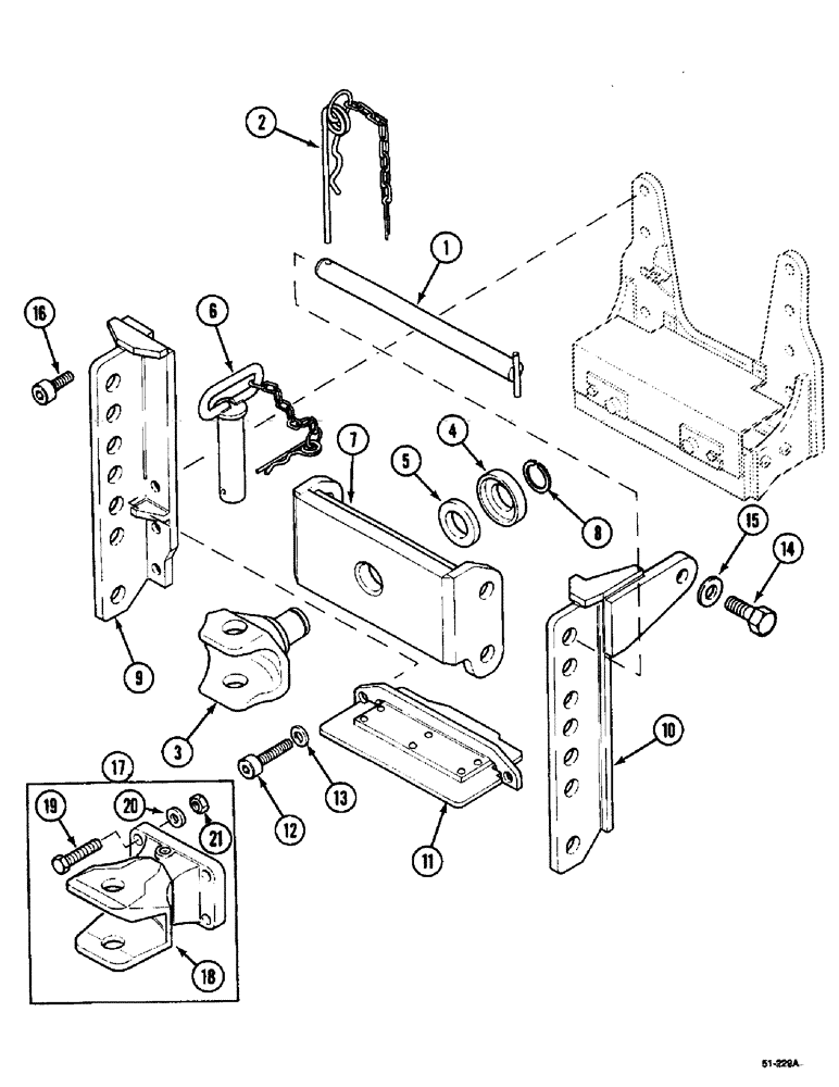 Схема запчастей Case IH 5150 - (9G-090) - TRAILER HITCH, ( - JJF1036658), USED WITH AUTO HITCH FOR UK AND SCANDINAVIA (09) - CHASSIS/ATTACHMENTS