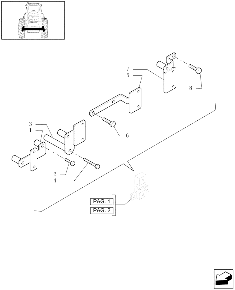 Схема запчастей Case IH MXU115 - (1.42.0[03A]) - POWER STEERING LINE SUPPORTS - D5096 (04) - FRONT AXLE & STEERING