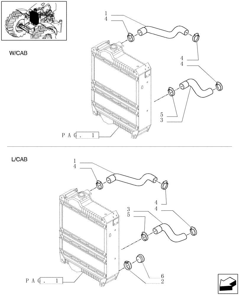 Схема запчастей Case IH MXU115 - (1.17.0[02]) - RADIATOR HOSES (02) - ENGINE EQUIPMENT