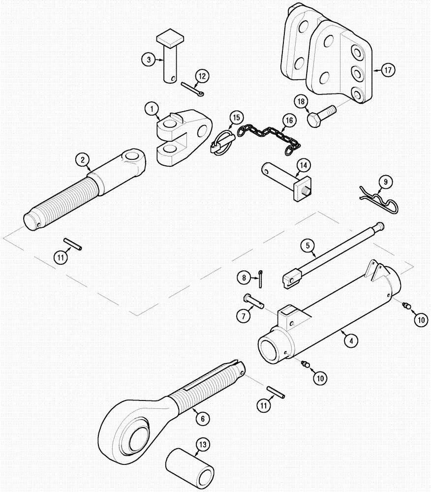 Схема запчастей Case IH MX150 - (09-57) - LINK UPPER (37) - HITCHES, DRAWBARS & IMPLEMENT COUPLINGS