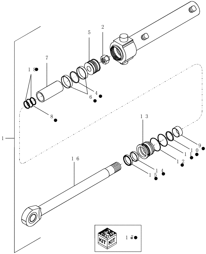 Схема запчастей Case IH 1200PT - (A.10.A[07]) - HYDRAULIC CYLINDER - 86991010 (BSN CBJ0022491) A - Distribution Systems