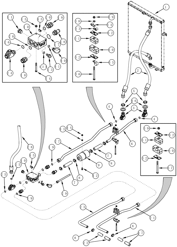 Схема запчастей Case IH CPX610 - (06-01) - OIL COOLER SYSTEM (03) - POWER TRAIN