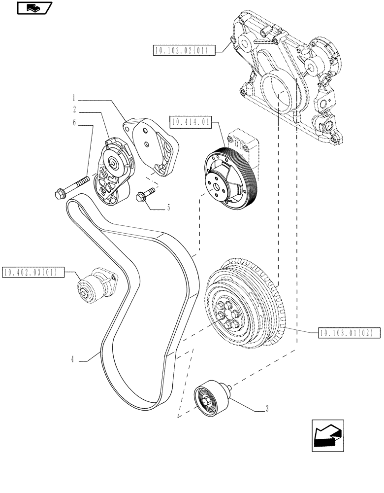 Схема запчастей Case IH MAGNUM 190 - (10.402.03[02]) - WATER PUMP, CONTROL (10) - ENGINE