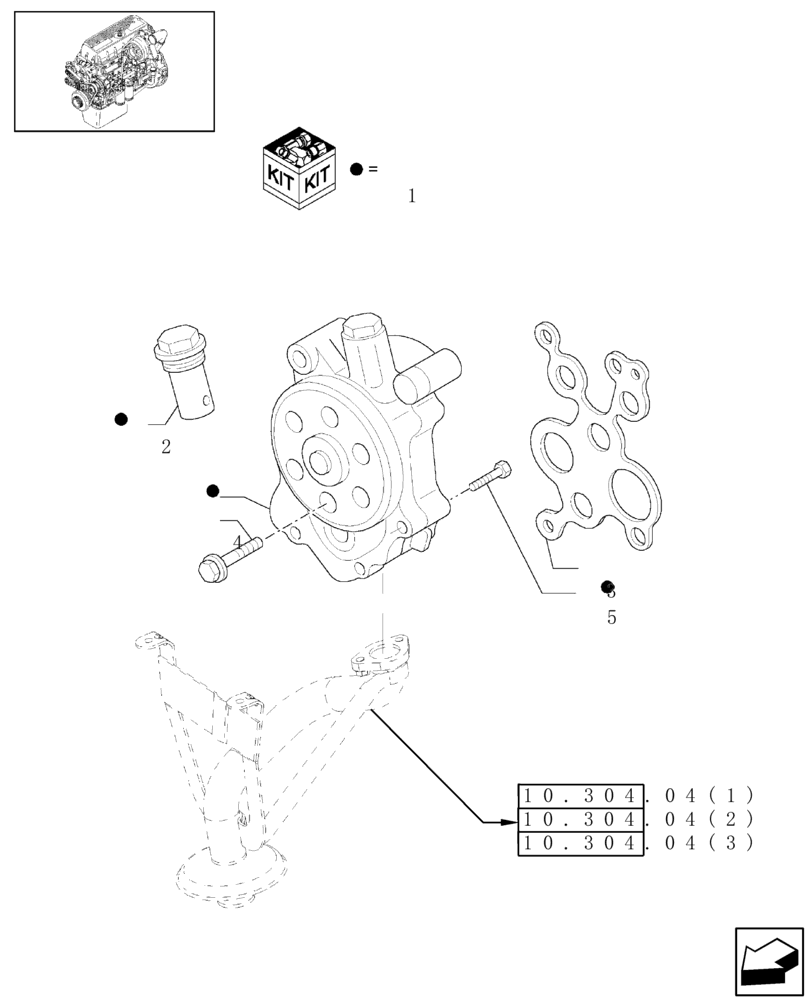 Схема запчастей Case IH 9010 - (10.304.06[01]) - PUMP, ENGINE OIL & RELATED PARTS - 8010 (10) - ENGINE