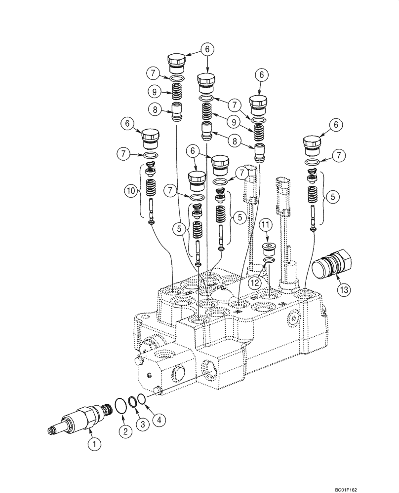 Схема запчастей Case IH 70XT - (08-16) - VALVE ASSY, CONTROL - SELF-LEVELING, DUAL (70XT) (08) - HYDRAULICS
