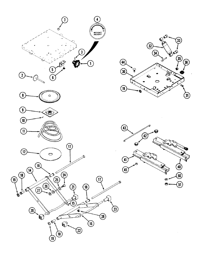 Схема запчастей Case IH 2594 - (9-042) - A139547 VINYL SEAT, WITHOUT SWIVEL (09) - CHASSIS/ATTACHMENTS