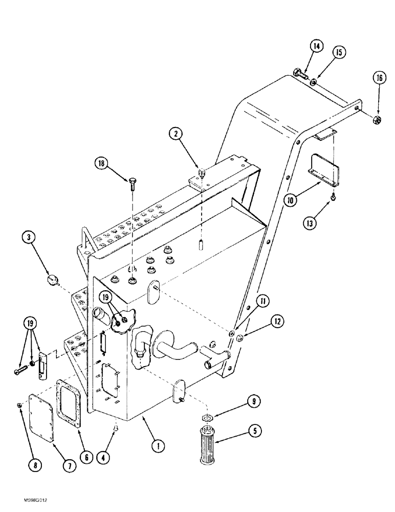 Схема запчастей Case IH 9370 QUADTRAC - (8-022) - HYDRAULIC TANK (08) - HYDRAULICS