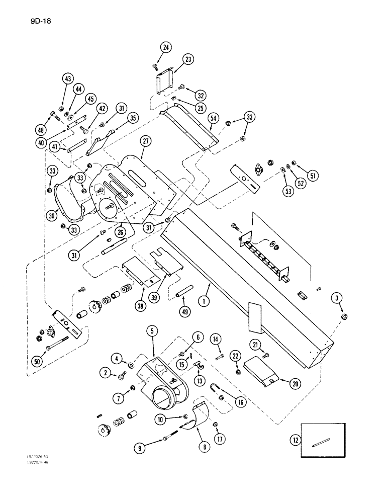 Схема запчастей Case IH 1640 - (9D-18) - TAILINGS ELEVATOR (16) - GRAIN ELEVATORS & AUGERS