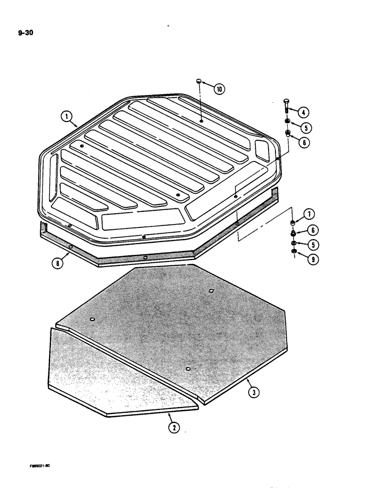 Схема запчастей Case IH 9170 - (9-030) - ROOF CAP, CAB AND ROPS (09) - CHASSIS/ATTACHMENTS