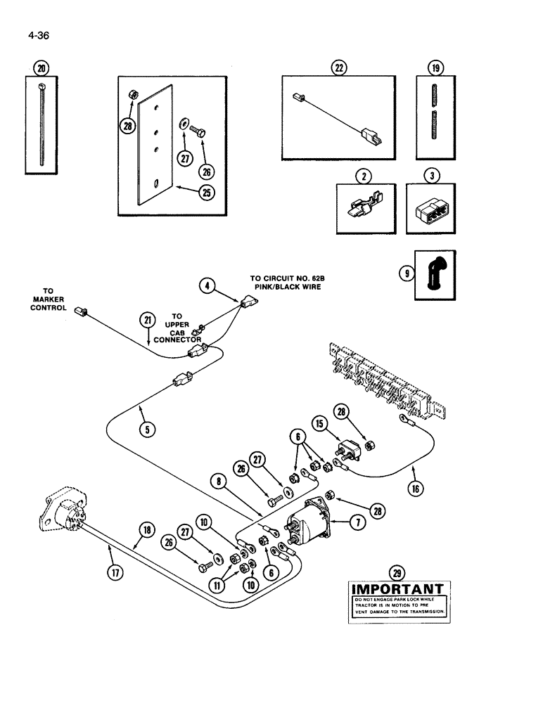 Схема запчастей Case IH 3594 - (4-036) - ELECTRIC POWER ATTACHMENT, IMPLEMENT MONITOR (04) - ELECTRICAL SYSTEMS