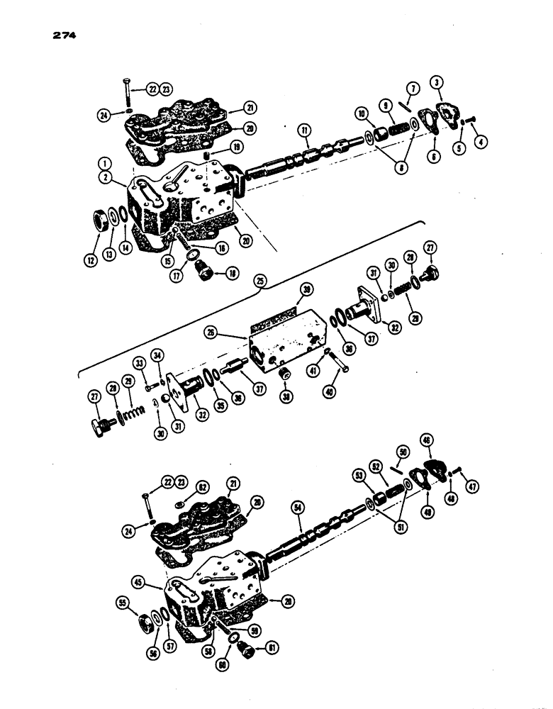 Схема запчастей Case IH 530 - (274) - HYDRAULIC CONTROL VALVE PARTS, EAGLE HITCH TRACTOR, PRIOR TO S/N 8262800 (08) - HYDRAULICS