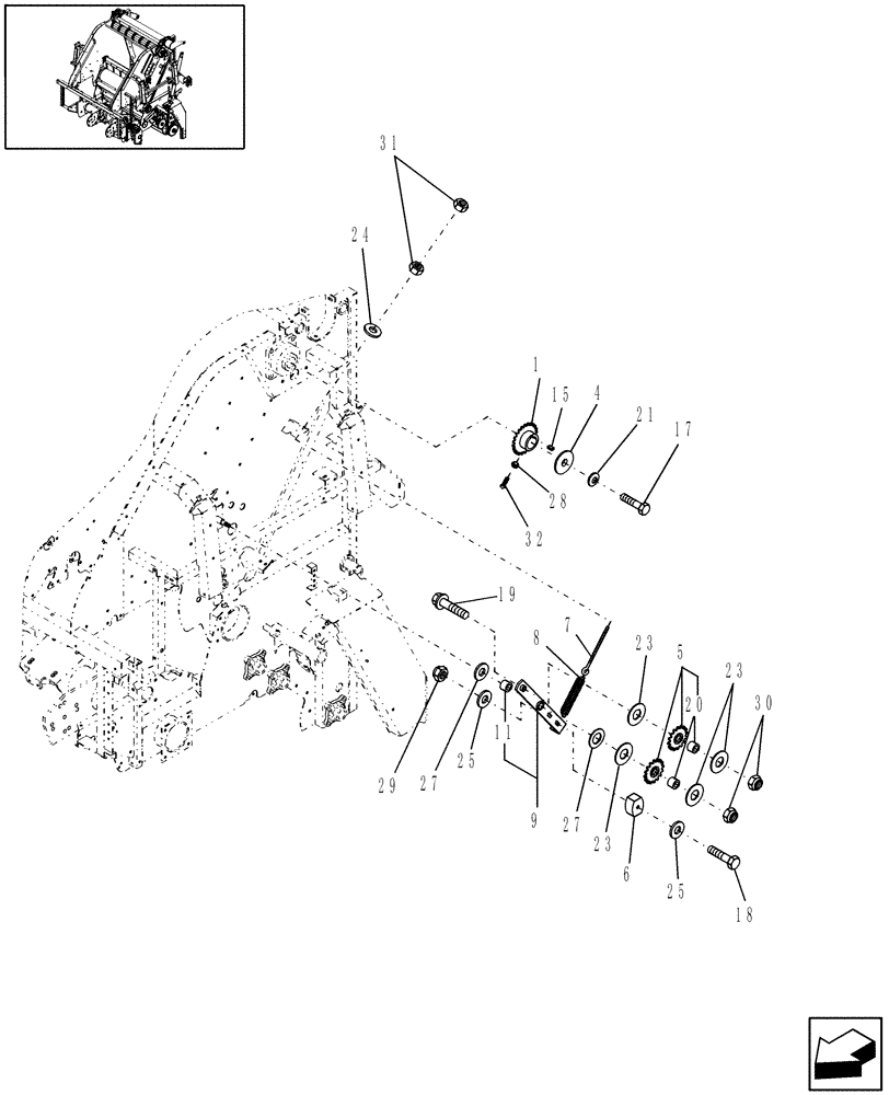Схема запчастей Case IH RBX463 - (12.14[2]) - APRON & CLUTCH DRIVE, LH, NORTH AMERICA, P.I.N. Y6N016414 & AFTER (12) - MAIN FRAME