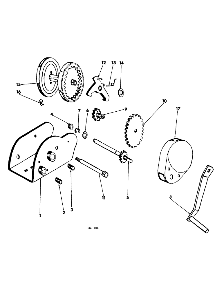 Схема запчастей Case IH 45 - (D-18) - HAND WINCH ASSEMBLY, 22 FOOT 6 INCH MODEL ONLY BUILT PRIOR TO MAY 1973 SEASON 