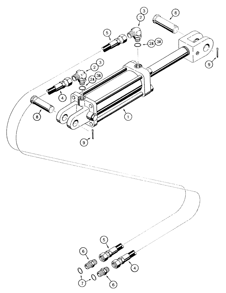 Схема запчастей Case IH 501 - (8-02) - TRANSPORT LIFT HYDRAULIC CIRCUIT, HOSES WITH FEMALE ENDS, WITHOUT DIVERTER VALVE (08) - HYDRAULICS