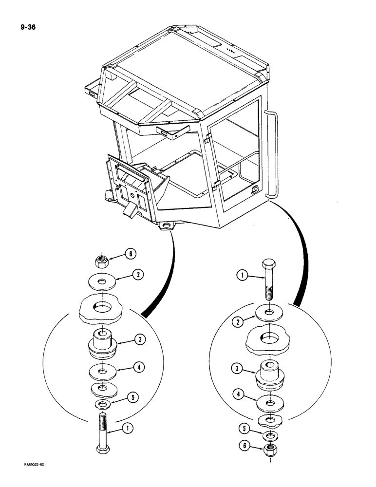 Схема запчастей Case IH STEIGER - (9-036) - MOUNTS, CAB AND ROPS (09) - CHASSIS/ATTACHMENTS