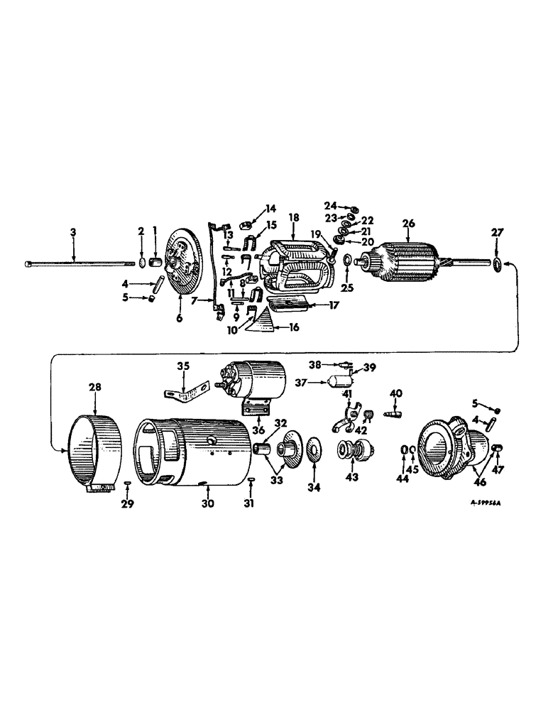 Схема запчастей Case IH 403 - (382) - CRANKING MOTOR, DELCO REMY, FOR D-282 AND D-301 ENGINES (55) - ELECTRICAL SYSTEMS