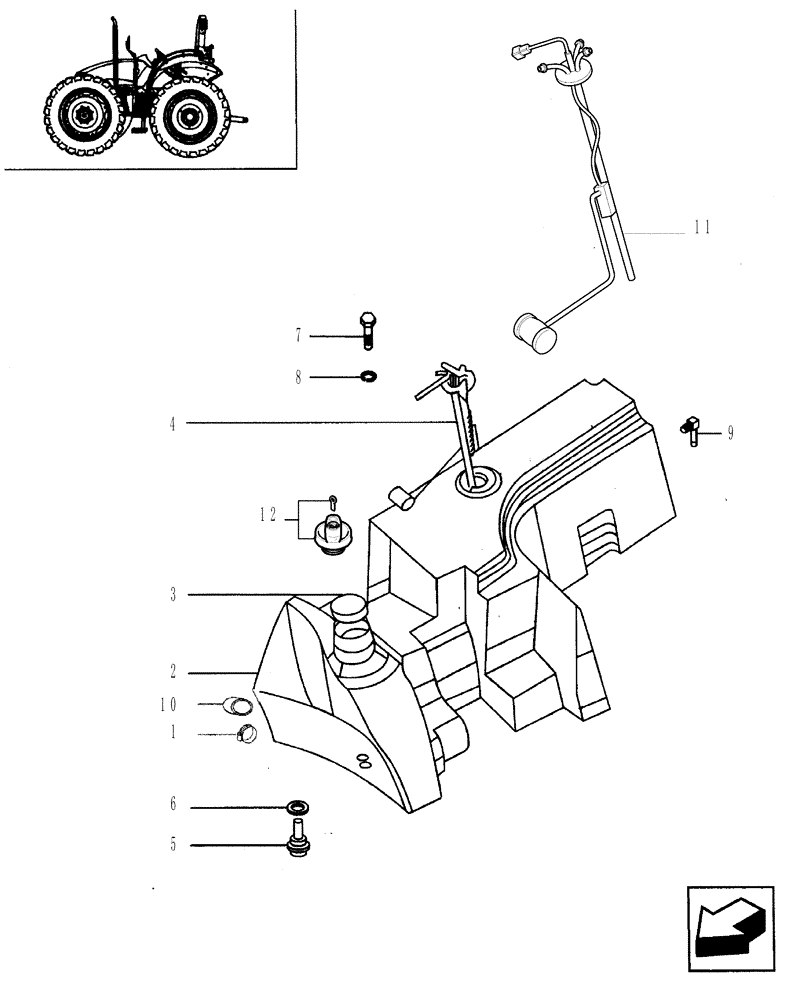 Схема запчастей Case IH JX95 - (1.14.0/01[01]) - FUEL TANK - FOR HIGH CLEARANCE VERSION (02) - ENGINE EQUIPMENT