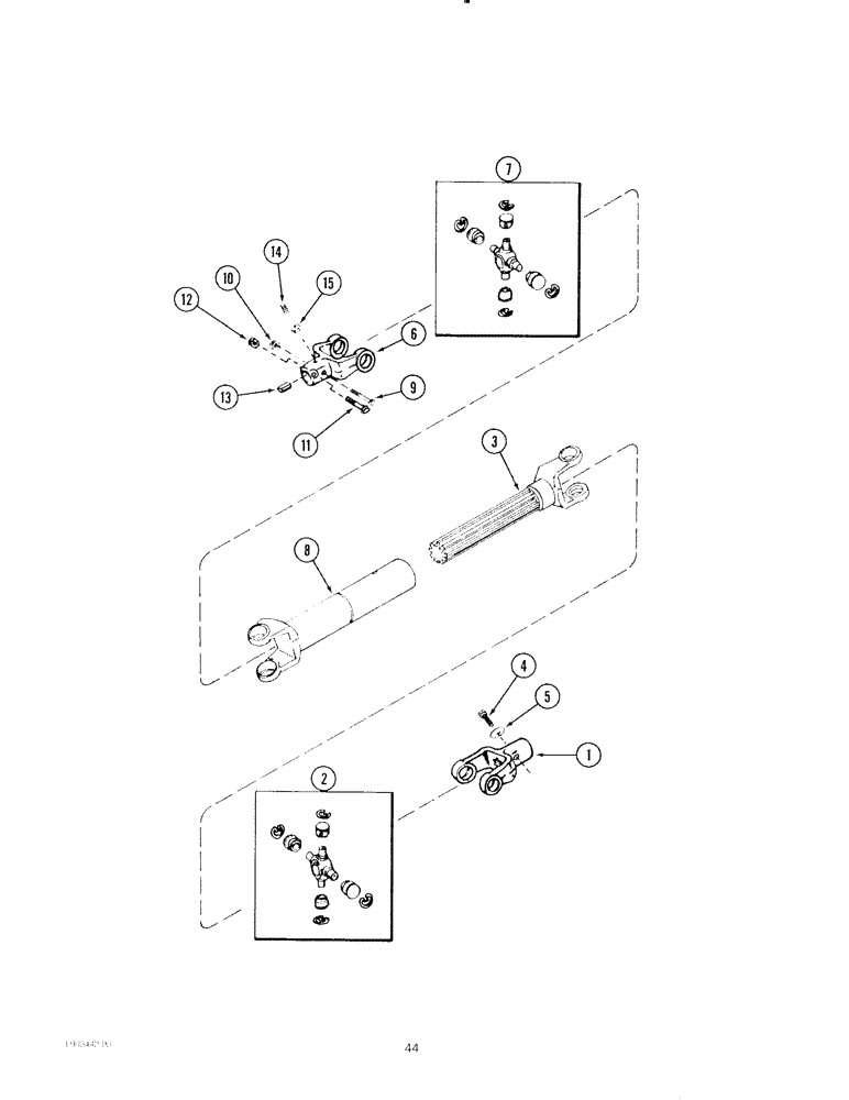 Схема запчастей Case IH 72MS - (44) - DRIVE SHAFT, 245 AND 255 TRACTORS 
