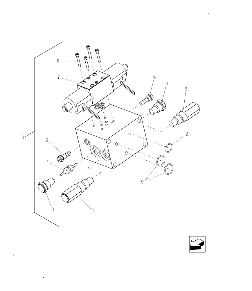 Схема запчастей Case IH 9010 - (35.204.07) - VALVE, LATERAL TILT, COMPONENTS - 7010/8010 (35) - HYDRAULIC SYSTEMS