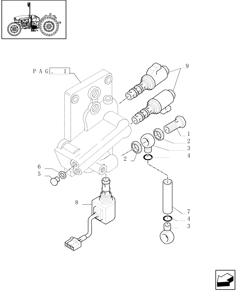 Схема запчастей Case IH JX1075C - (1.27.3/01[02]) - (VAR.138) NA - 8X8 (30KM/H) P. SHUTTLE FOR ADJUSTABLE COLUMN WITHOUT CAB - SOLENOID VALVES (03) - TRANSMISSION